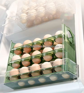 3-tầng xoay tủ lạnh trứng container chủ lật tính năng cho tủ lạnh nhà bếp Countertop tươi lưu trữ tổ chức máy - Product Image 2