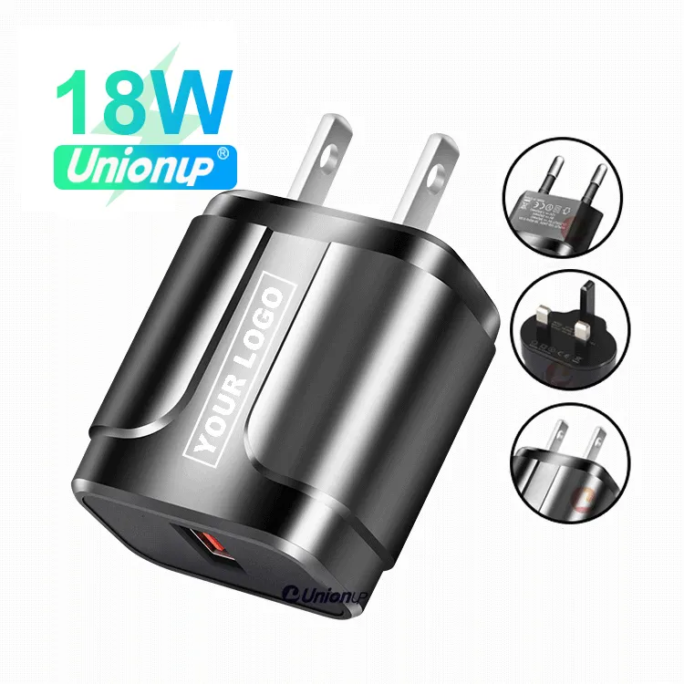 Unionup CE 1 USB 18W Charger Cepat QC3.0 Dinding Perjalanan Cepat Ponsel Charger untuk iPhone 100-240V Rumah AC Power Adapter Plug