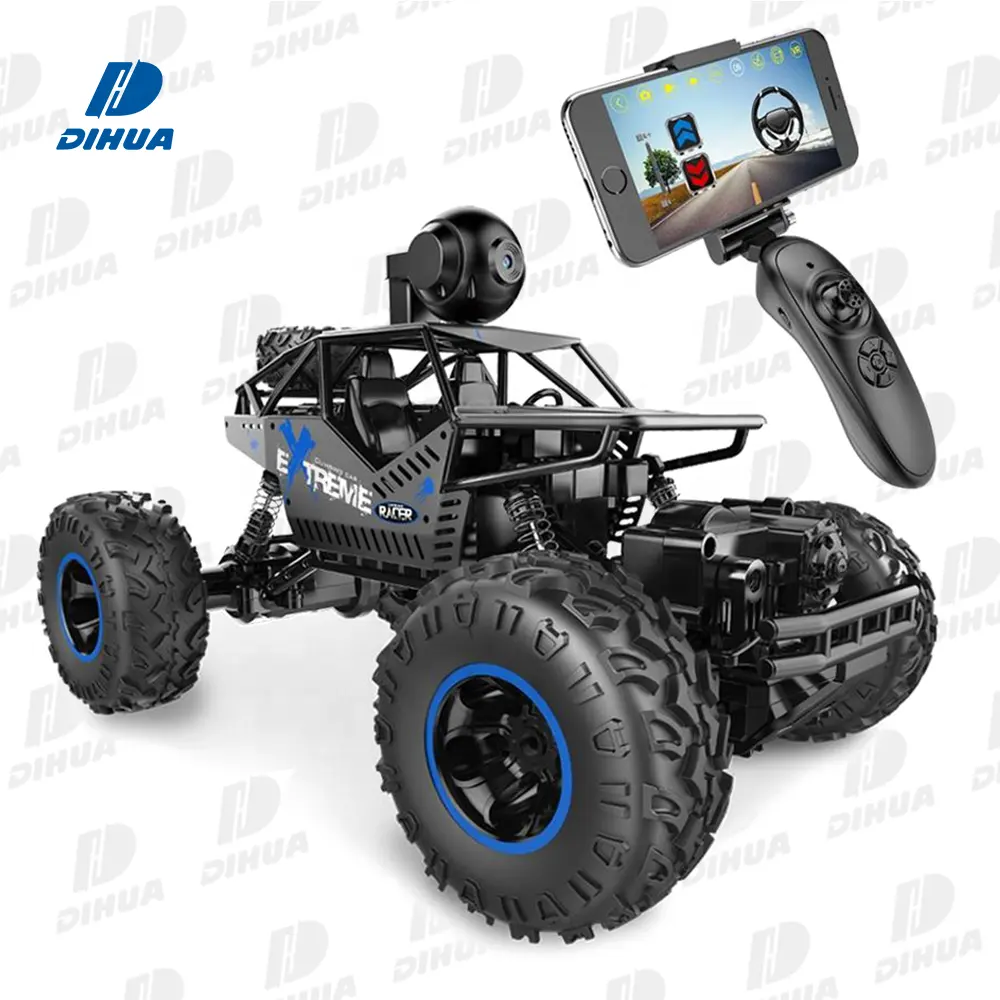 Coche a Control remoto para niños y adultos, 2,4 Ghz, 1/16, 4WD, con cámara FPV HD y Control Dual, vehículo de velocidad con modo RC, color negro