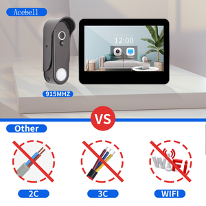 Timbre de video inalámbrico con pantalla táctil de 1080 pulgadas sin cable, intercomunicador impermeable, sistema de seguridad para el hogar, cámara para puerta de casa - Product Image 5