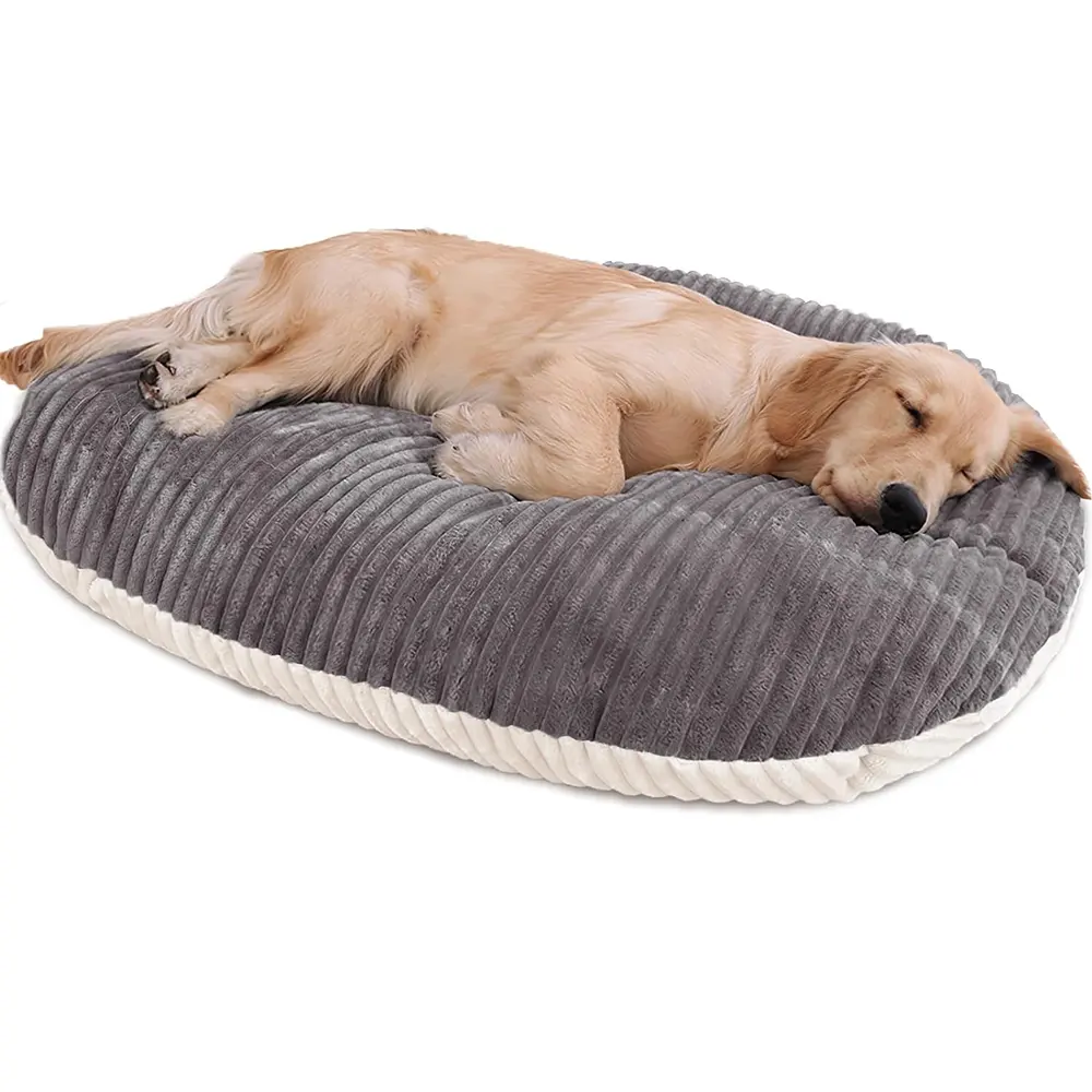 Geri dönüşümlü ortopedik hafızalı köpük derin uyku köpek yatakları yumuşak sıcak yıkanabilir kedi cugrey gri 24 inç peluş Pet köpekler kediler yatak yastık