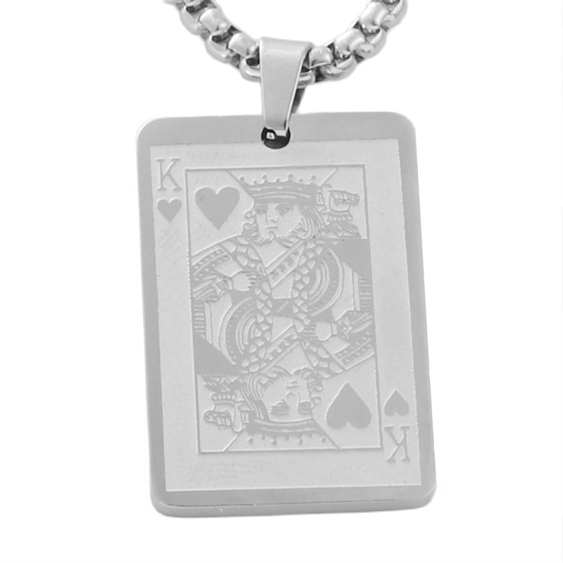 Pendentif K en argent avec chaîne de perles carrées de 3,0*60 cm