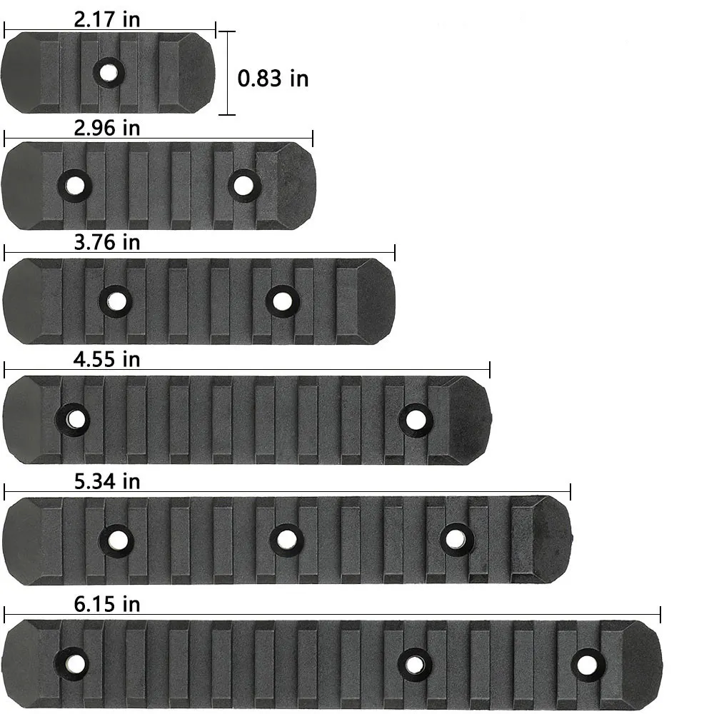 전술 액세서리 폴리머 레일락 시스템 나일론 섹션 키트 5 슬롯 사냥 용 Arca 플레이트