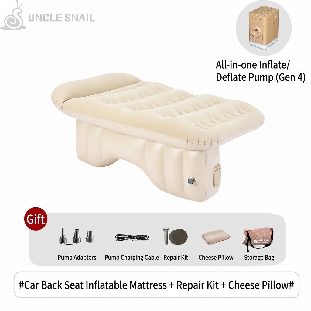 Asiento trasero, cama inflable, almohada de queso