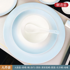 廉价阿拉伯埃及家用骨瓷方形豪华碗盘杯碟餐具<span class=keywords><strong>4</strong></span>件套餐具