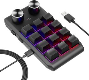 2.4G Wireless <strong>Programmable</strong> Macro Keypads USB-C Mini Customized <strong>Keyboard</strong> 12 Keys 2 Knobs Multimedia LED Light <strong>Mechanical</strong> Hot Swap - Product Image 1
