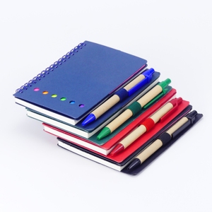 定制4包可用牛皮纸螺旋笔记本A5衬里记事本，带笔夹便签 - Product Image 4