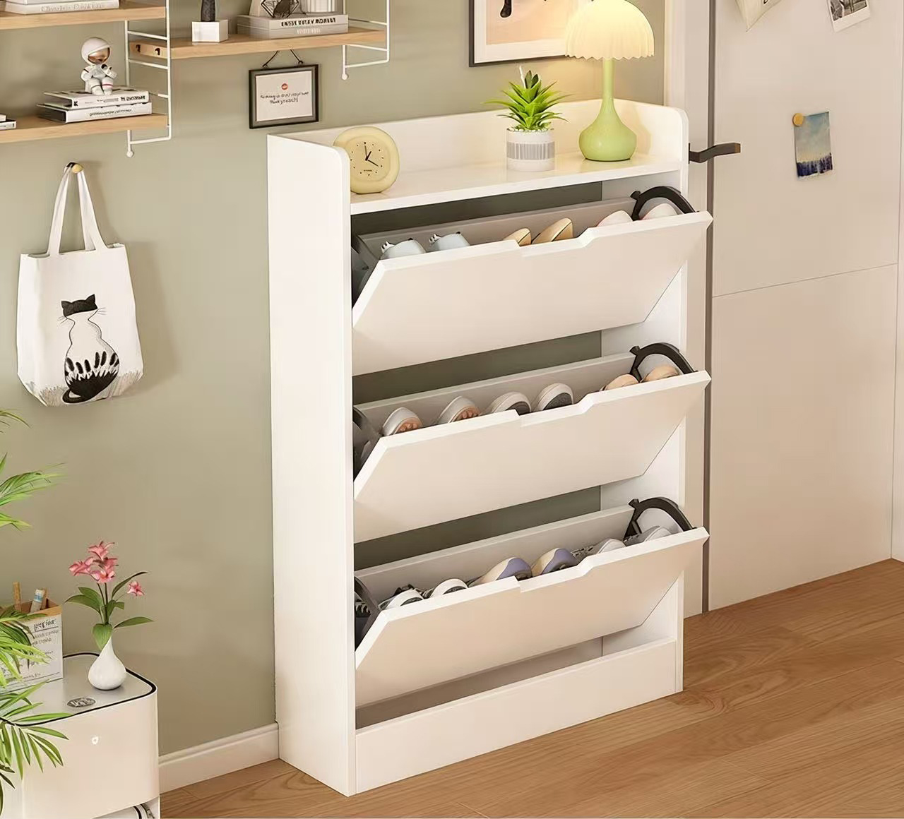 No drawers+single flip-door+ warm white