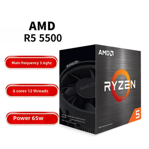 AMD R5 5500 - 5000 serie 6-Core 3.6GHz Socket AM4 65W processore Desktop-CPU scatola 100-100000457