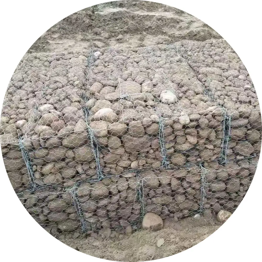 Gabion enduit de PVC, boîte de remplissage de pierre, Gabion en maille tissée galvanisée 4x1x1m