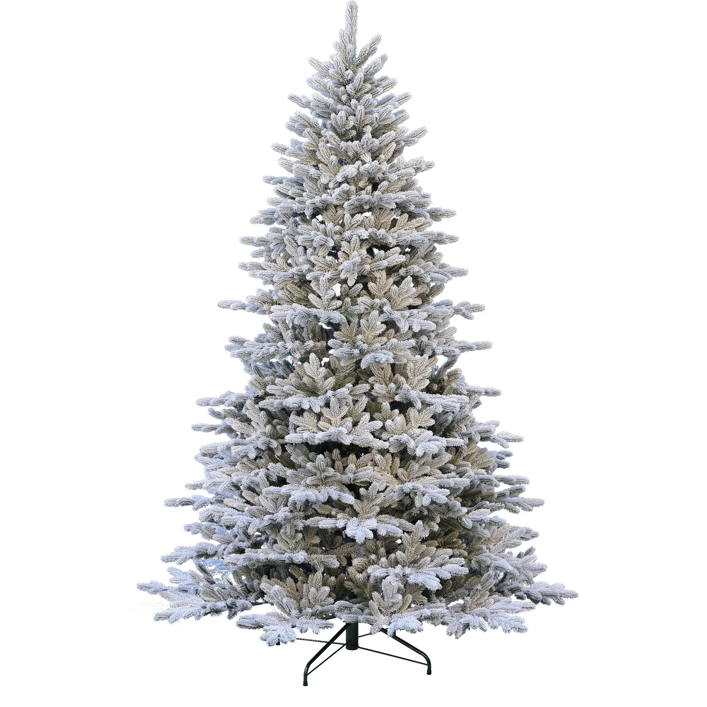 Árbol de Navidad artificial de nieve mixta de PE/PVC de 7 pies, 210cm con luces LED y árbol decorativo con efecto de nieve para decoraciones navideñas