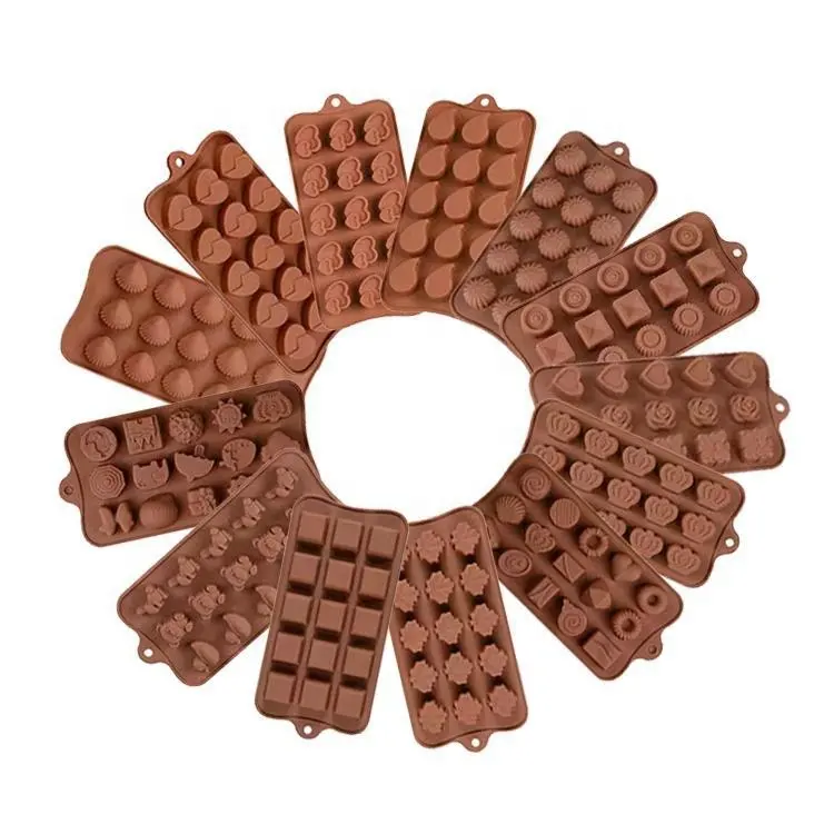 Venta al por mayor molde de pastel de silicona resistente al calor antiadherente reutilizable muffin caramelo chocolate caramelo molde de pastel de silicona herramientas de pastel