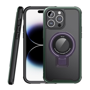 Lüks dokulu ince iPhone için kılıf 15 Pro Max döner halka tutucu Metal çerçeve cep telefonu çanta ile koruyucu kabuk - Product Image 1