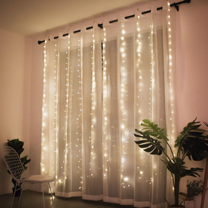 Cortina de luces Led de cobre con Control remoto, cortina de luces para decoración de pared, enchufe USB - Product Image 2
