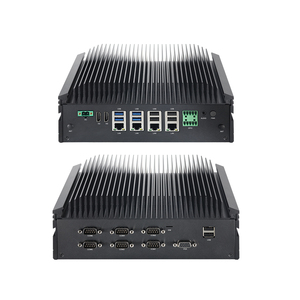 Fanless industriale Mini PC 4 Ethernet RS232 RS485 COM Server di rete Ubuntu Firewall Router GPIO 12V Phoenix terminale Computer - Product Image 1