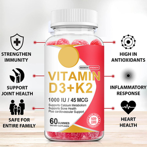 Hữu cơ Vitamin tổng hợp Gummies Vitamin D3 K2 60pcs Gummy bổ sung sức khỏe xương Vitamin tổng hợp Gummies - Product Image 3