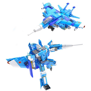 2in1 J-15 Flying Shark Warplane DIY Jet Fighter Robotic Building Block <strong>Toy</strong> for Kids - Product Image 1