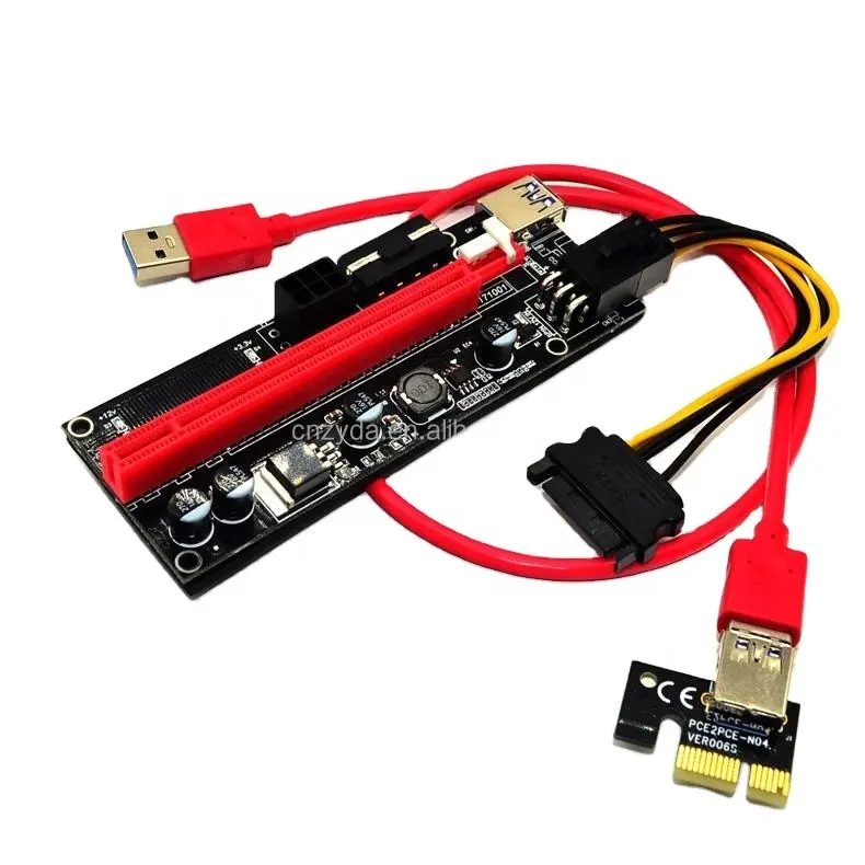 PCI-E Riser 009S 16X Extender PCIE Riser 6-Pin USB 3.0 Cable Graphics Card Extension Cable GPU Riser Adapter