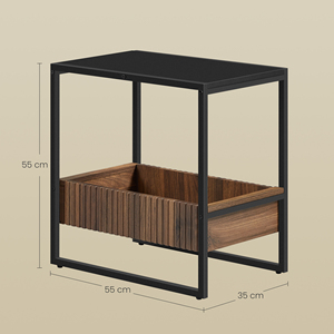 VASAGLE茶几带可移动抽屉客厅转角边桌小胡桃木图案茶几 - Product Image 4