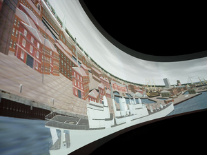 Customized <strong>Curved</strong> Wall Mount <strong>Fixed</strong> <strong>Frame</strong> Projection <strong>Screen</strong> for Simulation - Product Image 4