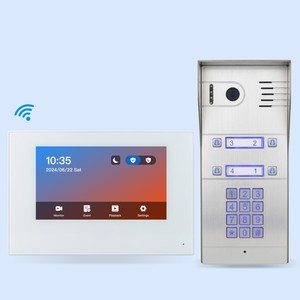 Cloud-based Metal Brush Finished Silver Keypad with Blue Backlight Video Door Phones for 4 Apartments Smart <strong>Intercom</strong> <strong>System</strong> - Product Image 5