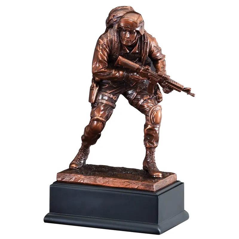 Benutzer definierte Harz Krieger Armee Bronze Statue Militärs ol daten Figur