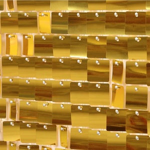 Kls nhà máy tốt vàng tùy chỉnh rõ ràng lưới vuông ánh sáng lung linh tường <span class=keywords><strong>sequin</strong></span> Backdrop Panels acrilico 30 piezas cho Đảng - Product Image 1