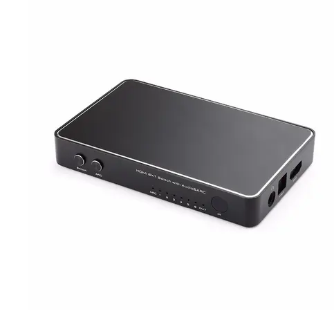6 Port HDMI Switch4Kx2K 6x1 HDMI Switch Selector Hub mit Optische Spdif Toslink + 3,5mm Stereo Audio ausgang + ARC Funktion