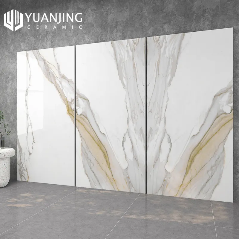 Glossy Dark Grey Infinite Lines Full Body Marble Tile 900x1800 Large Slab for Living Room Floor Tile White TV Background Wall