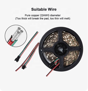 CE FCC ไฟเส้น LED แบบตั้งโปรแกรมได้ RGB LED 5V WS2812B WS2812B แถบไฟ LED 12V สำหรับ DIY - Product Image 6