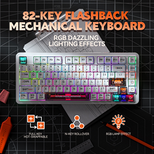 75% 100% Type Writer 75 <strong>Keyboard</strong> 82 104 Keys Hot Swappable Programming Wired Wireless RGB Gaming Red Blue Switch Mechanical - Product Image 2