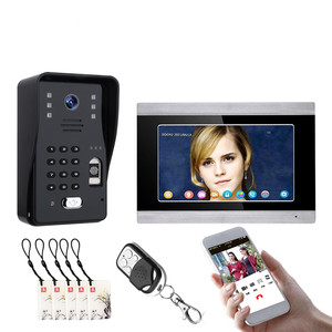 Intercomunicador de seguridad para el hogar con pantalla de 7 pulgadas, sistema de teléfono y puerta, WIFI, RFID, huella digital, vídeo, TUYA, precio al por mayor - Product Image 1