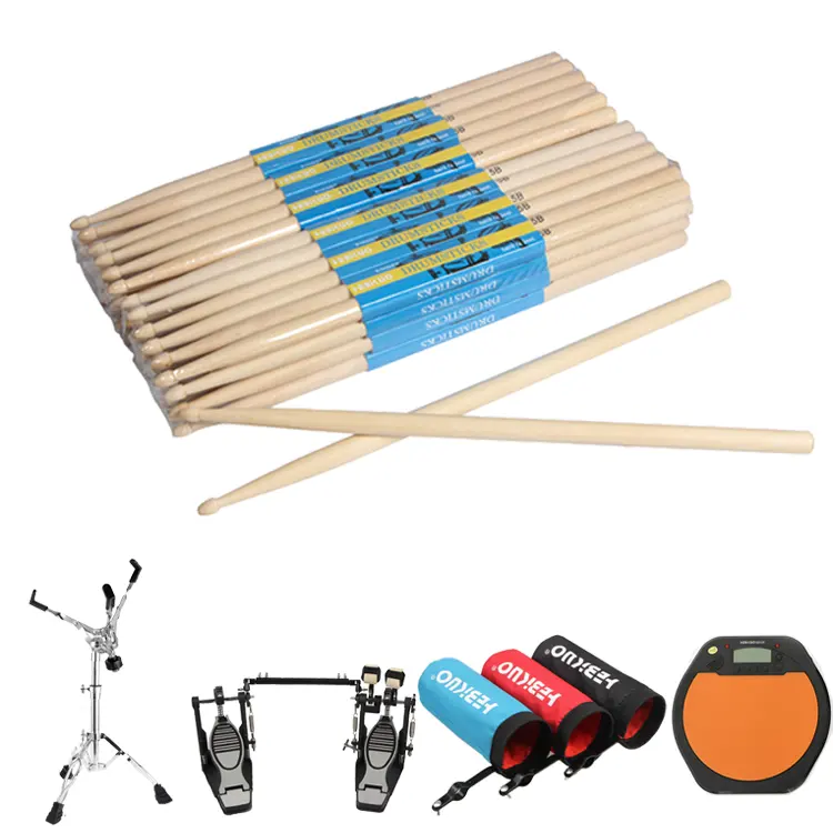 Baquetas de bateria personalizadas, alta qualidade, oem 5a/5b/7a, baquetas de tambor de madeira