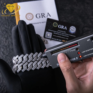 Güzel takı kolye GRA 925 küba bağlantı zinciri buz dışarı 15mm 18mm 20mm Vvs elmas mozanit rapçi Hip Hop zinciri küba bağlantı - Product Image 3