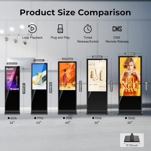55 inch High Brightness UHD staande smart digital signage reclameanimatie cloud-based CMS voor visuele promotie van retailmerken - Product Image 2