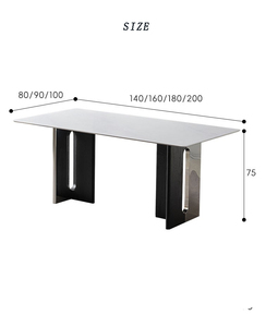 Mesa de comedor de roca minimalista moderna de lujo ligero, mesa de comedor de roca de tamaño pequeño rectangular de madera maciza de gama alta para el hogar - Product Image 6