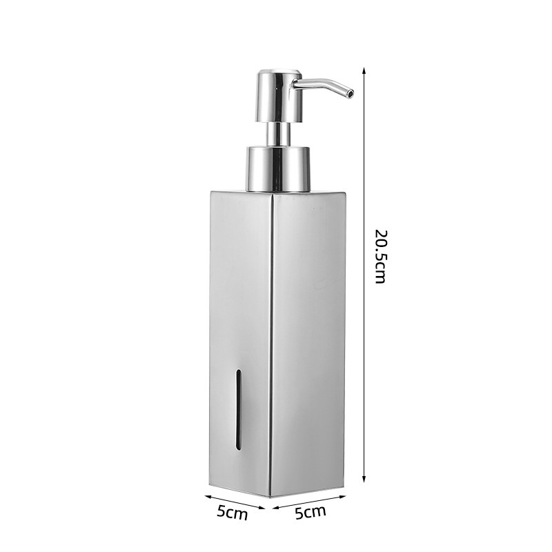 Bouteille carrée sur pied argent brillant