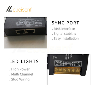 DC 5-24V Smart LED Touch Sync Controller musicale custodia in ferro 1-5 canali PWM Signal Dimmer porta Ethernet sincronizzatore con telecomando RF - Product Image 5