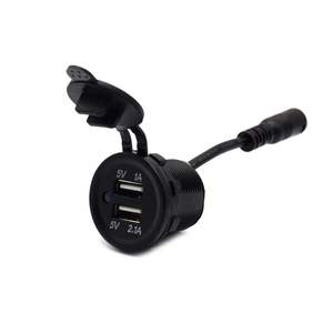 DC <strong>12</strong> <strong>V</strong> 24V Output 5V 3.1A DC Connector Cable Furniture Dual USB Charger <strong>Socket</strong> for Phone Mobile - Product Image 1