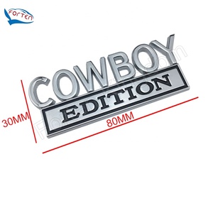 Zinc Alloy Chrome High Enamel Paint Adhesive Backing Car Logo Car Cowboy Edition Nameplate Car Emblem - Product Image 2