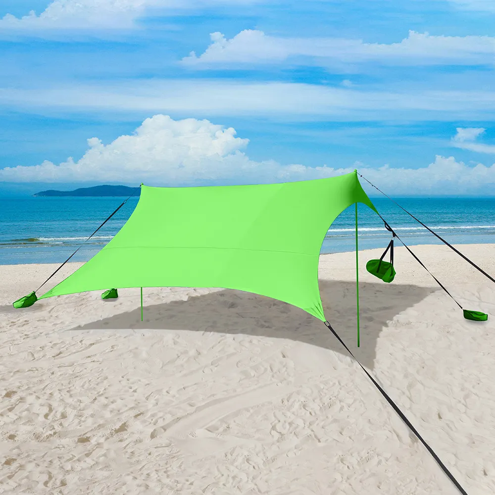 Customization Parasol Sun Shade Sunshade With Sandbag UV Protection Outdoor Beach Tent Sun Shade Net Canopy Tent Outdoor