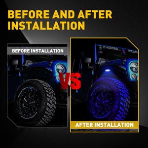 Auxito 24 <strong>LED</strong> Blue High Brightness Multifunction Neon Underglow Kit Waterproof Light for ATV UTV SUV Off Road Car DC <strong>12V</strong> (4 Pcs) - Product Image 6