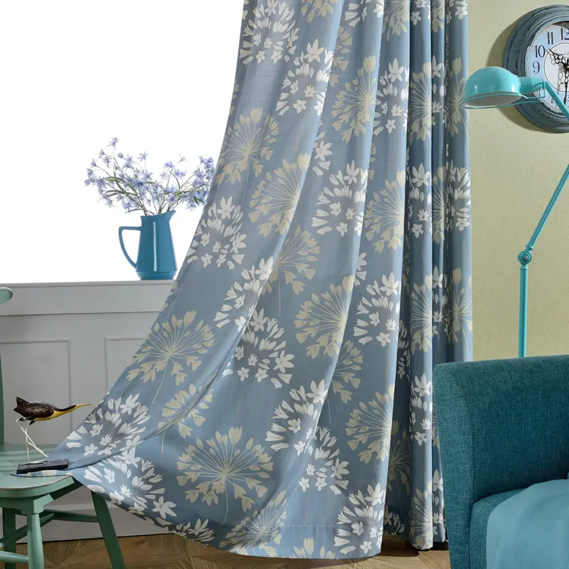 Löwenzahn Design Luxus Poly Baumwolle Stoff gedruckt Wohnzimmer Schlafzimmer dekorative Teal Fenster vorhang