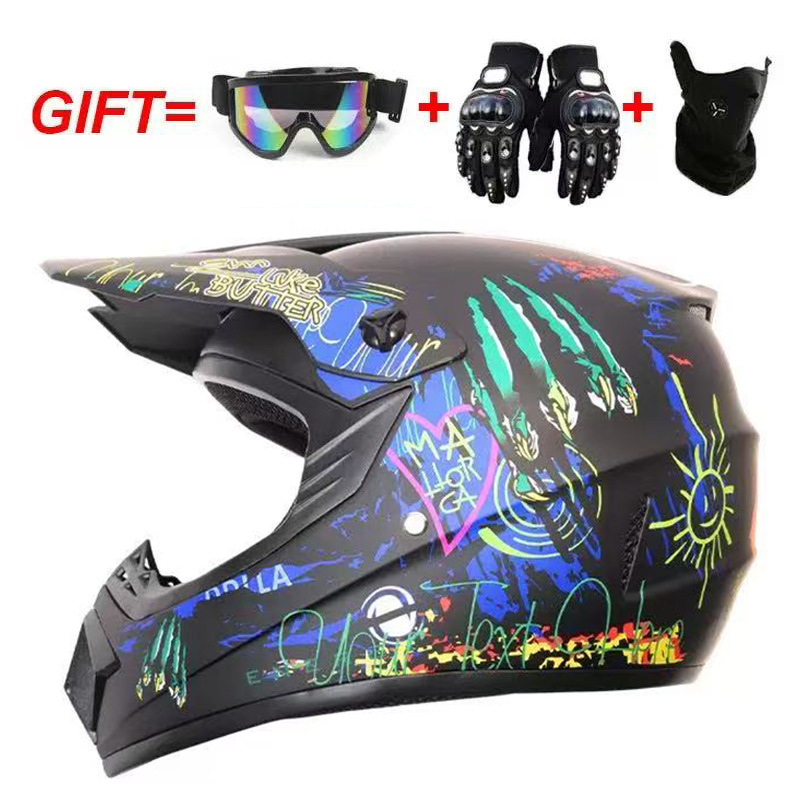 Guantes de máscara de gafas negras tupidas de cinco garras