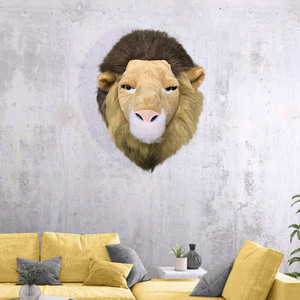 Yüksek kaliteli aslan simülasyon hayvan kafası duvar dekor için gerçekçi dolması hayvan kafası duvar asılı aslan peluş oyuncak - Product Image 4