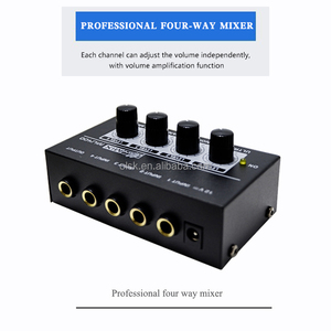 Clavax CLMC-MU400 Mini Audio Mono Mixer <strong>4</strong> Channel <strong>1</strong>/<strong>4</strong> Inch TS <strong>Input</strong> for Line Mixer Compatible With MIC Guitars <strong>Output</strong> to Mixer