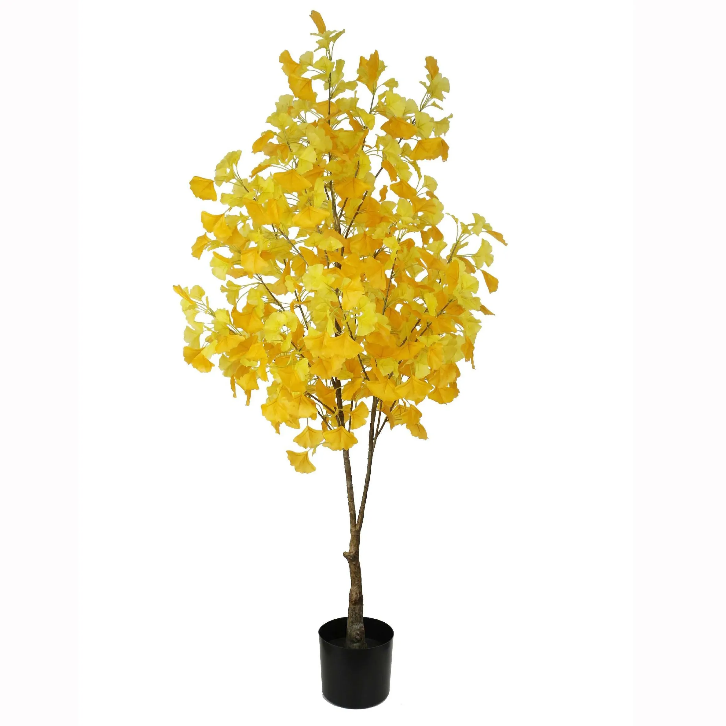 Árbol de ginkgo amarillo de 5 fett de alta calidad, decoración interior para el hogar, paisaje de plantas, protección solar al aire libre, fabricante manmade