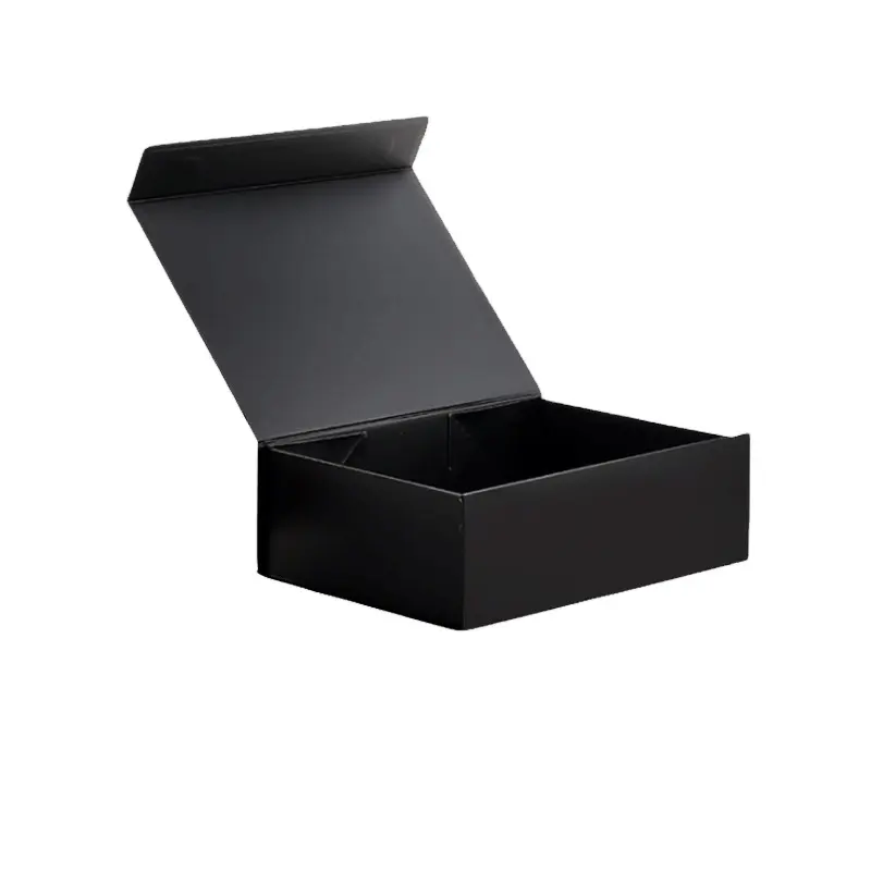 Caja corrugada de cartón de regalo impresa personalizada negra, caja de correo de papel reciclable para ropa de zapatos