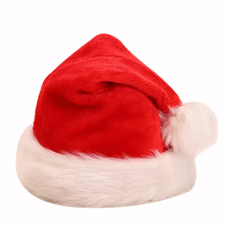Декоративная шапка 30*42 см с вышитым логотипом, шапка Санта, фетровая плюшевая бархатная Рождественская шапка