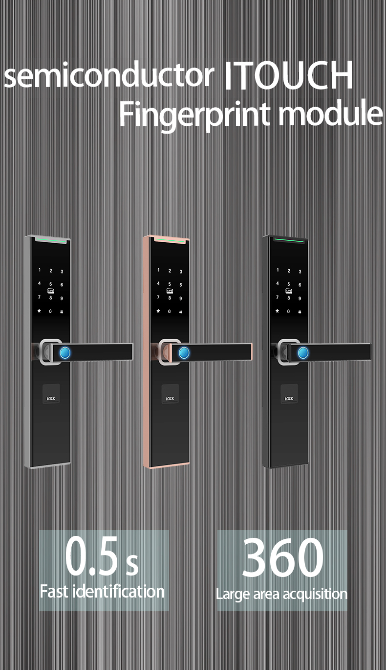 3D face recognition door lock smart finger print locks smart security door  touch screen lock